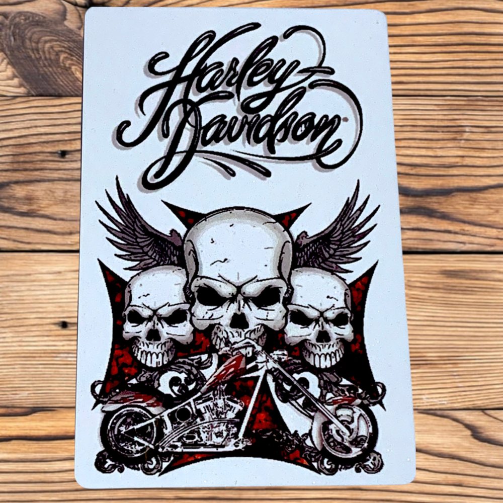 Harley Davidson Skull & Motorcycle Magnet